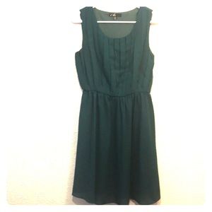 Fit and flare green cocktail dress